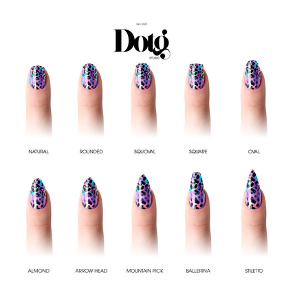 Fuchsia Leopard Nail Polish Wraps DIY Manicure & Pedicure  Iridescent Gradients Nail Stickers Decal Strips