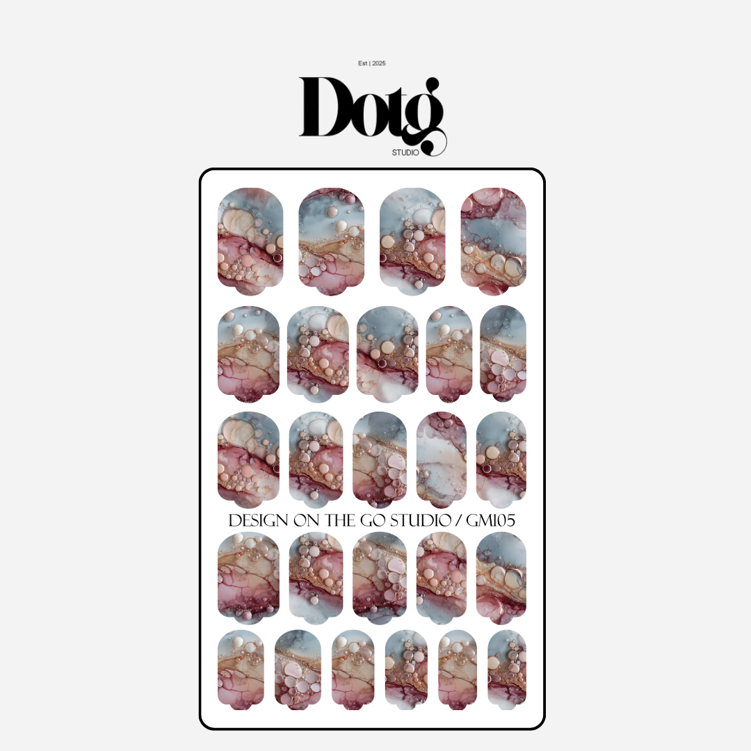 Mineral Fluid Print Nail Polish Wraps DIY Manicure & Pedicure Floral Stickers Gift for Her
