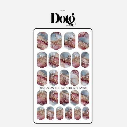 Mineral Fluid Print Nail Polish Wraps DIY Manicure & Pedicure Floral Stickers Gift for Her