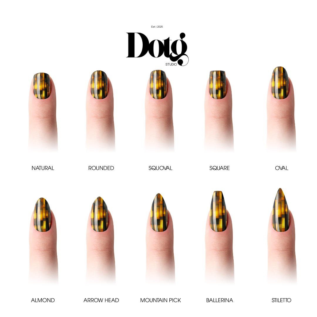 Stained Gold Nail Polish Wraps DIY Manicure & Pedicure Amber Glass Stickers Nail Decal Strips