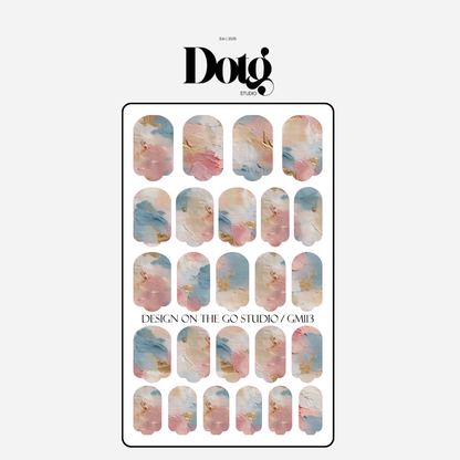 Pastel Abstract Nail Wraps Luxury Minimalist DIY Manicure & Pedicure Nails Stickers Fashionable Nails