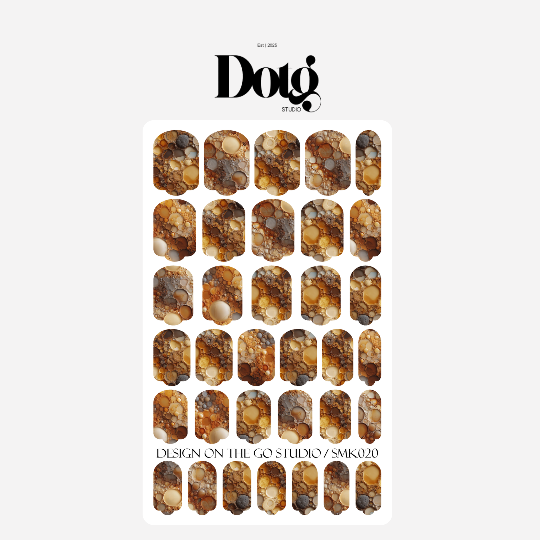 Brown Marble Nail Wrap DIY Manicure & Pedicure Stickers Neutral Nail Gift for Mom
