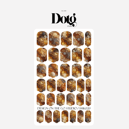 Brown Marble Nail Wrap DIY Manicure & Pedicure Stickers Neutral Nail Gift for Mom