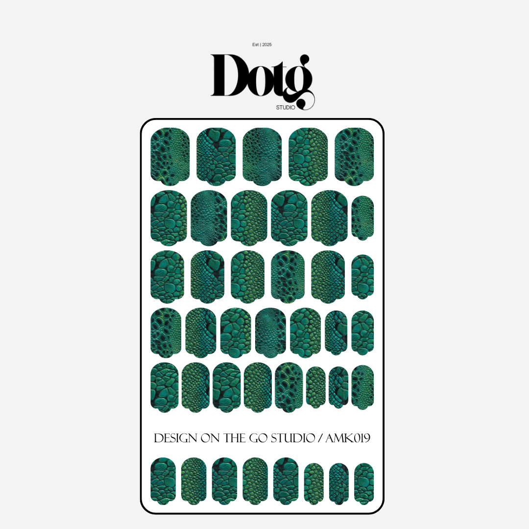 Emerald Snake Skin Nail Polish Wraps DIY Manicure & Pedicure Stickers Nail Decal Strips