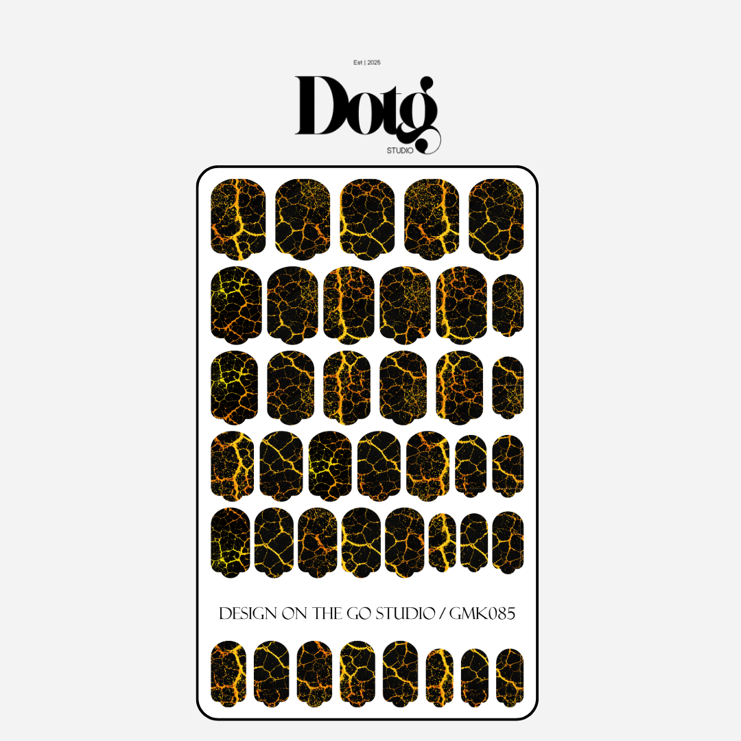 Gold Crackle Stone Nail Polish Wraps DIY Manicure & Pedicure Stickers Nail Decal Strips