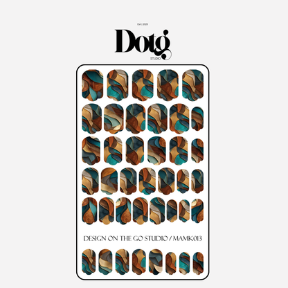 Abstract Luxe Wood Nail Polish Wraps DIY Manicure & Pedicure Stickers Nail Decal Strips