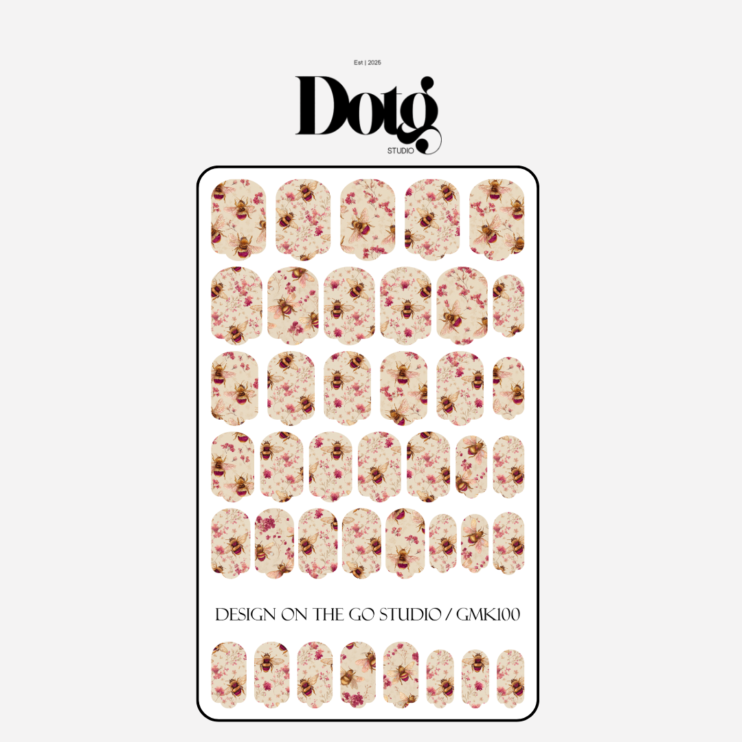 HoneyBee Florals Nail Polish Wraps DIY Manicure & Pedicure Stickers Nail Decal Strips