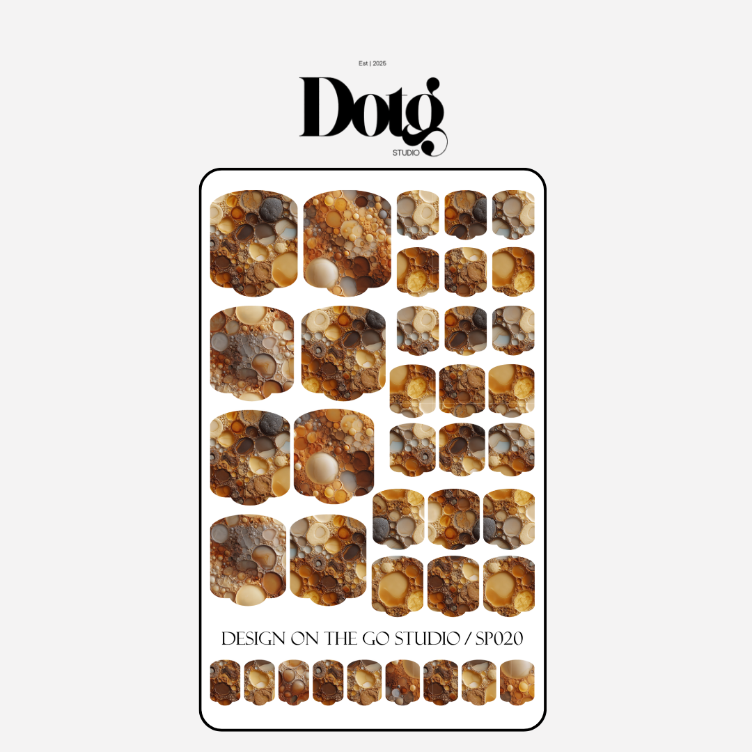 Brown Marble Nail Wrap DIY Manicure & Pedicure Stickers Neutral Nail Gift for Mom