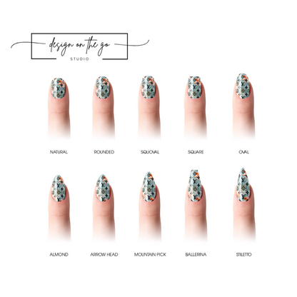 Floral Monogram Nail Wrap Manicure & Pedicure Fashionable Nail Stickers