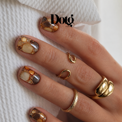 Brown Marble Nail Wrap DIY Manicure & Pedicure Stickers Neutral Nail Gift for Mom