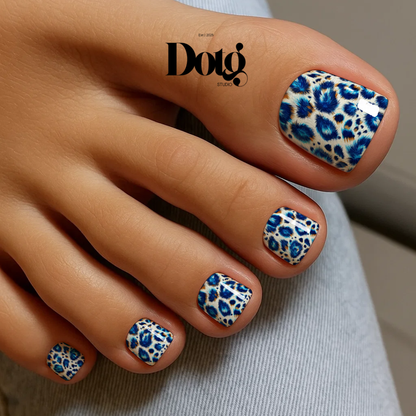 Fluffy Fur Leopard Nail Wraps DIY Manicure & Pedicure Nail Stickers Wild Decal Strips