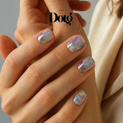Dream Leaf Nail Polish Wraps DIY Manicure and Pedicure Nail Stickers Iridescent Decal Strips