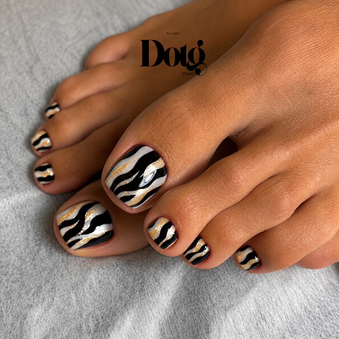 Pearl Abstract Nail Polish Wraps DIY Manicure & Pedicure Gold Vintage Nail Stickers Decal Strips