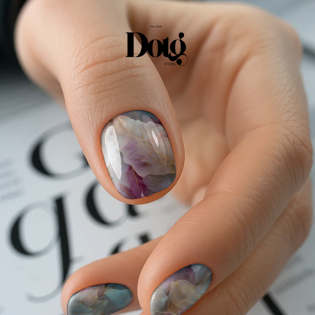 Ethereal Gold Vein Nail Polish Wraps DIY Manicure & Pedicure Floral Stickers Gift for Her
