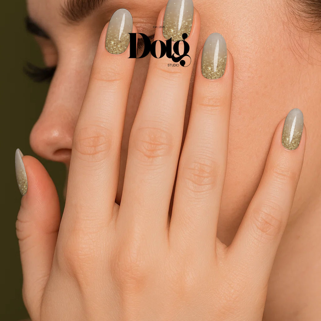 Gold Glitter Nail Polish Wraps DIY Manicure & Pedicure Glow Stickers Nail Decal Strips