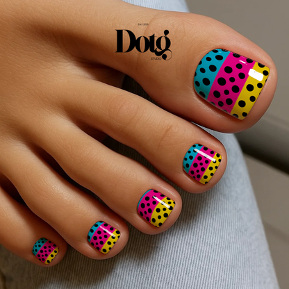 Color Polka Dot Nail Wraps DIY Manicure & Pedicure Stickers Art Nail Decal Strips