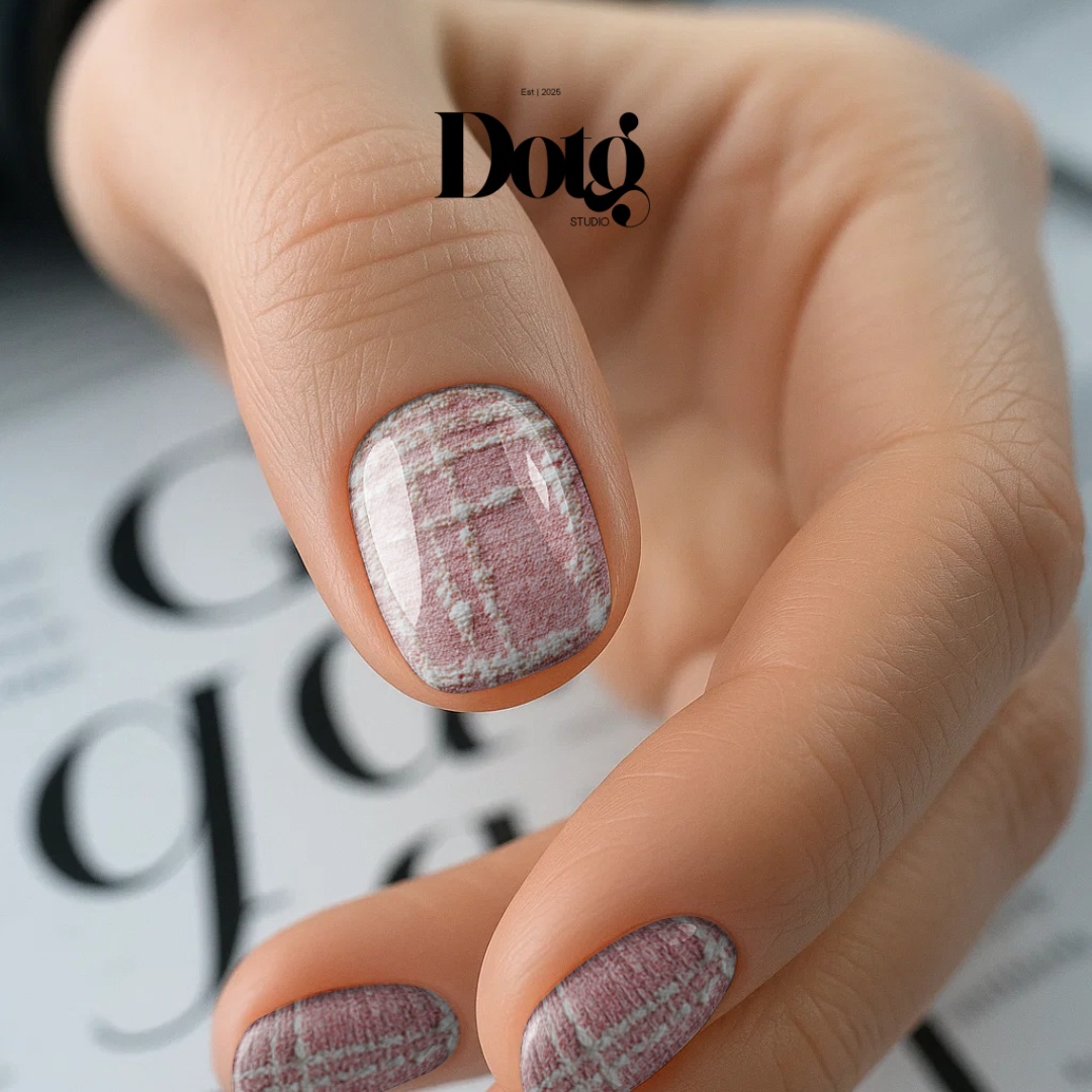 Pink Tweed Nail Wraps DIY Manicure & Pedicure Nail Stickers Decal Strips