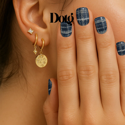 Blue Tweed Nail Wraps DIY Manicure & Pedicure Nail Stickers Decal Strips