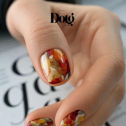 Autumn Flame Nail Polish Wraps DIY Manicure & Pedicure Stickers Nail Decal Strips