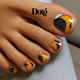 Abstract Orange-Black Nail Polish Wraps DIY Manicure Minimal Stickers Nail Decal Strips
