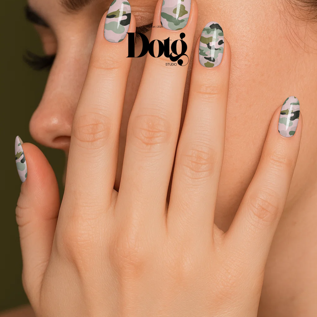 Neutral Camo Nail Polish Wraps DIY Manicure & Pedicure Stickers Nail Decal Strips