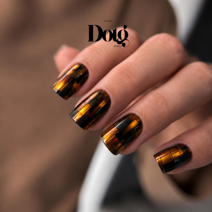 Stained Gold Nail Polish Wraps DIY Manicure & Pedicure Amber Glass Stickers Nail Decal Strips