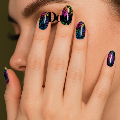 Neon Animal Print Nail Polish Wraps DIY Manicure & Pedicure Stickers Nail Decal Strips