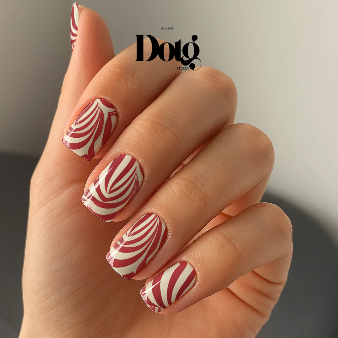Peppermint Swirl Nail Wraps Colorful Manicure & Pedicure Nail Design Stickers