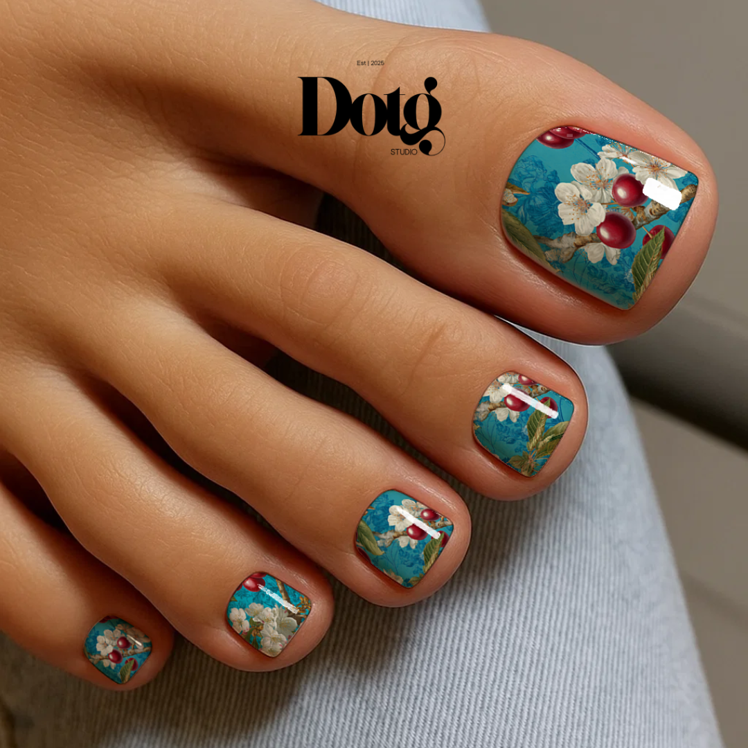Cherry Blossom Nail Polish Wraps DIY Manicure & Pedicure Spring Stickers Nail Decal Strips