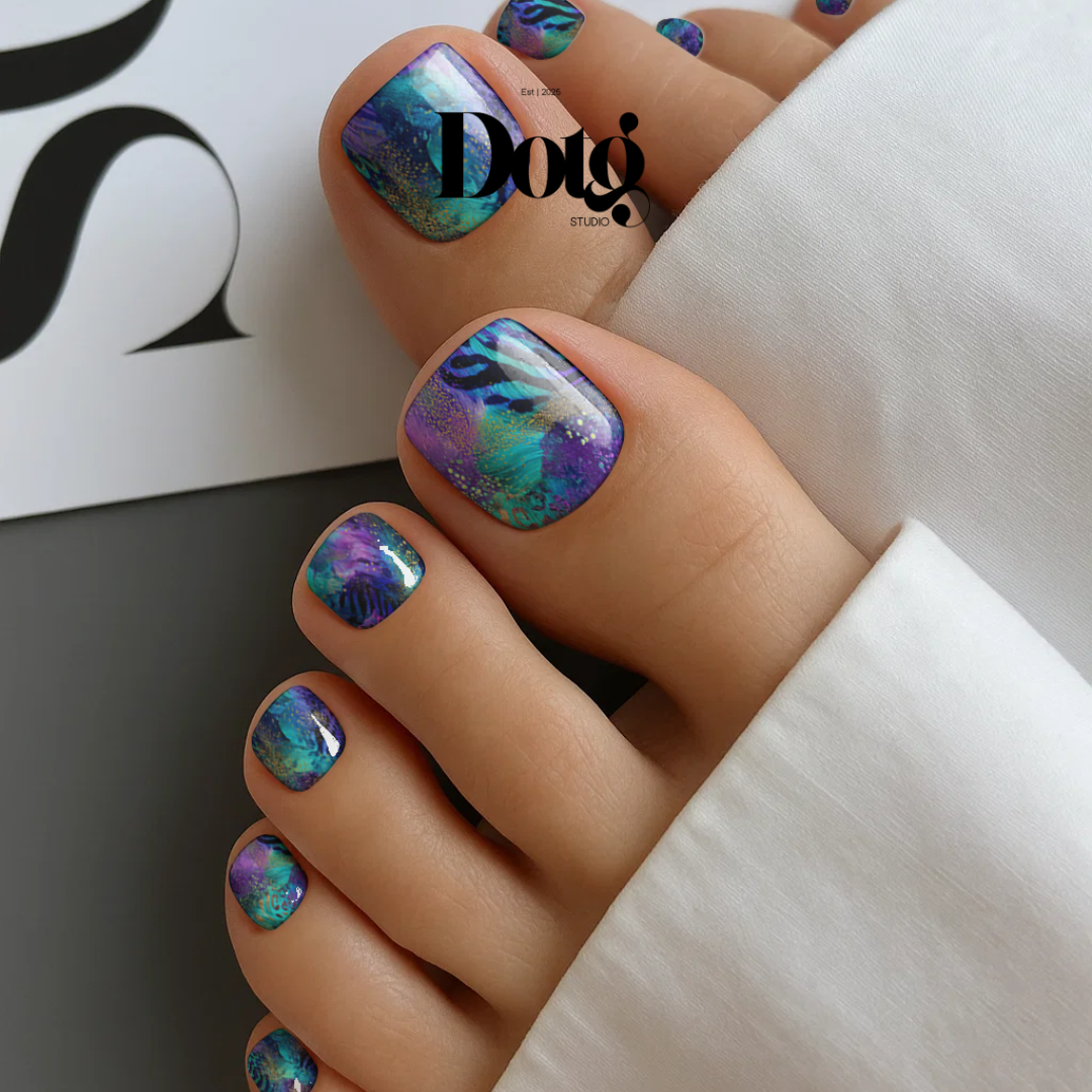 Electric Space Nail Wraps Abstract Manicure & Pedicure Nail Design Stickers