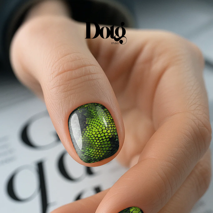 Neon Green Snake Skin Nail Wraps • Reptile Texture Statement Nails  • Pedicure & Manicure Stickers