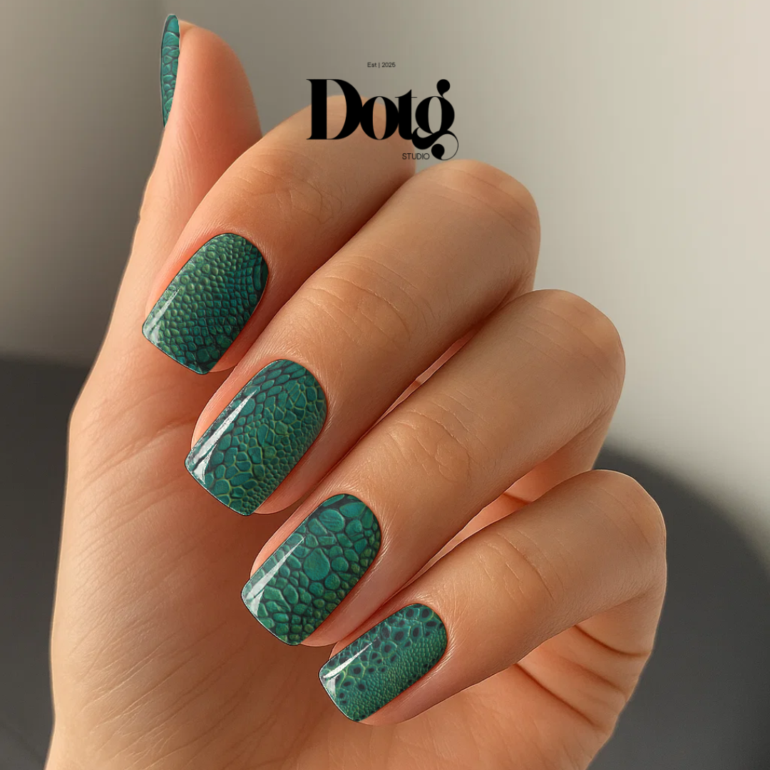 Emerald Snake Skin Nail Polish Wraps DIY Manicure & Pedicure Stickers Nail Decal Strips