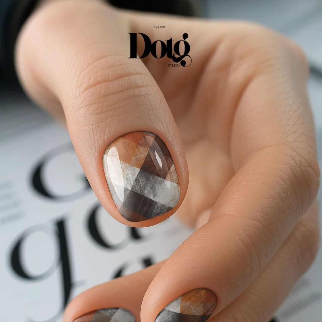 Rustic Plaid Nail Polish Wraps DIY Manicure Stickers Autumn Nail Decal Strips