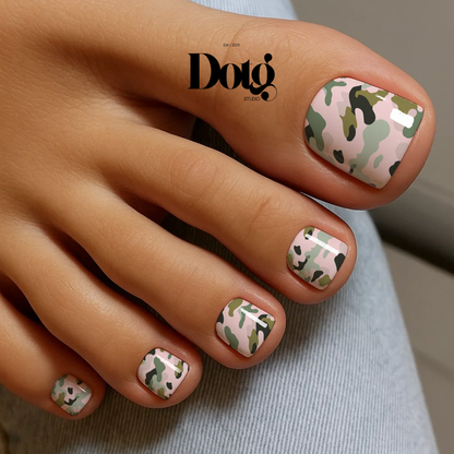 Neutral Camo Nail Polish Wraps DIY Manicure & Pedicure Stickers Nail Decal Strips