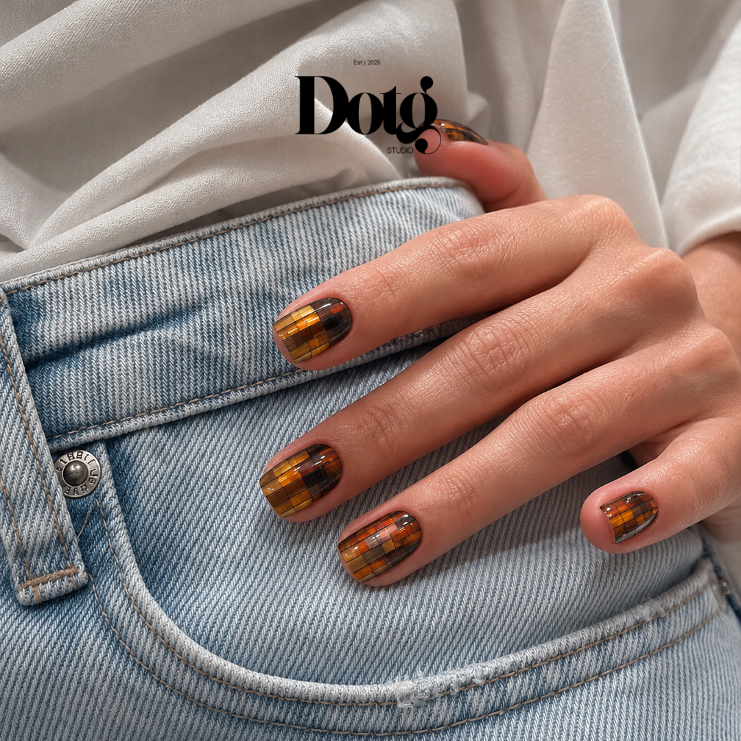 Stained Gold Nail Polish Wraps DIY Manicure & Pedicure Amber Glass Stickers Nail Decal Strips