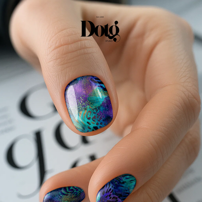 Electric Space Nail Wraps Abstract Manicure & Pedicure Nail Design Stickers