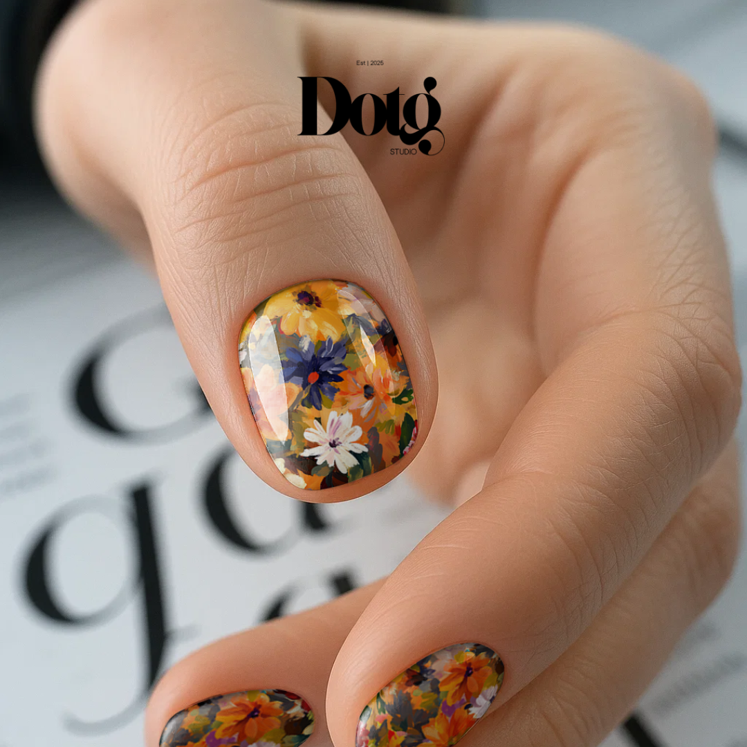 Floral Bloom Nail Polish Wraps DIY Manicure Stickers Nail Decal Strips