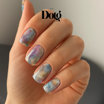 Dream Leaf Nail Polish Wraps DIY Manicure and Pedicure Nail Stickers Iridescent Decal Strips