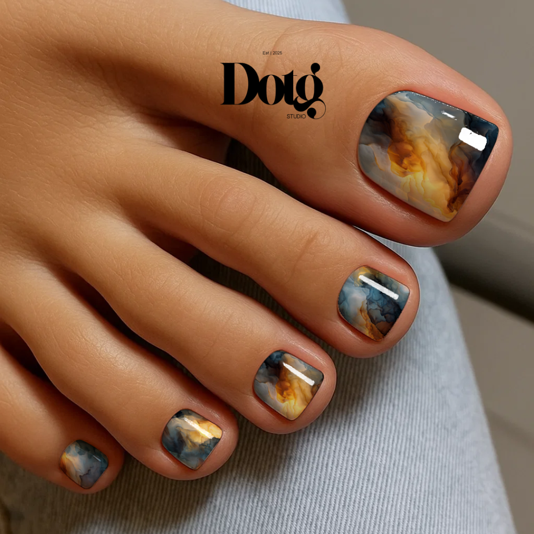Amber Smoke Print Nail Polish Wraps DIY Manicure & Pedicure Floral Stickers Gift for Her
