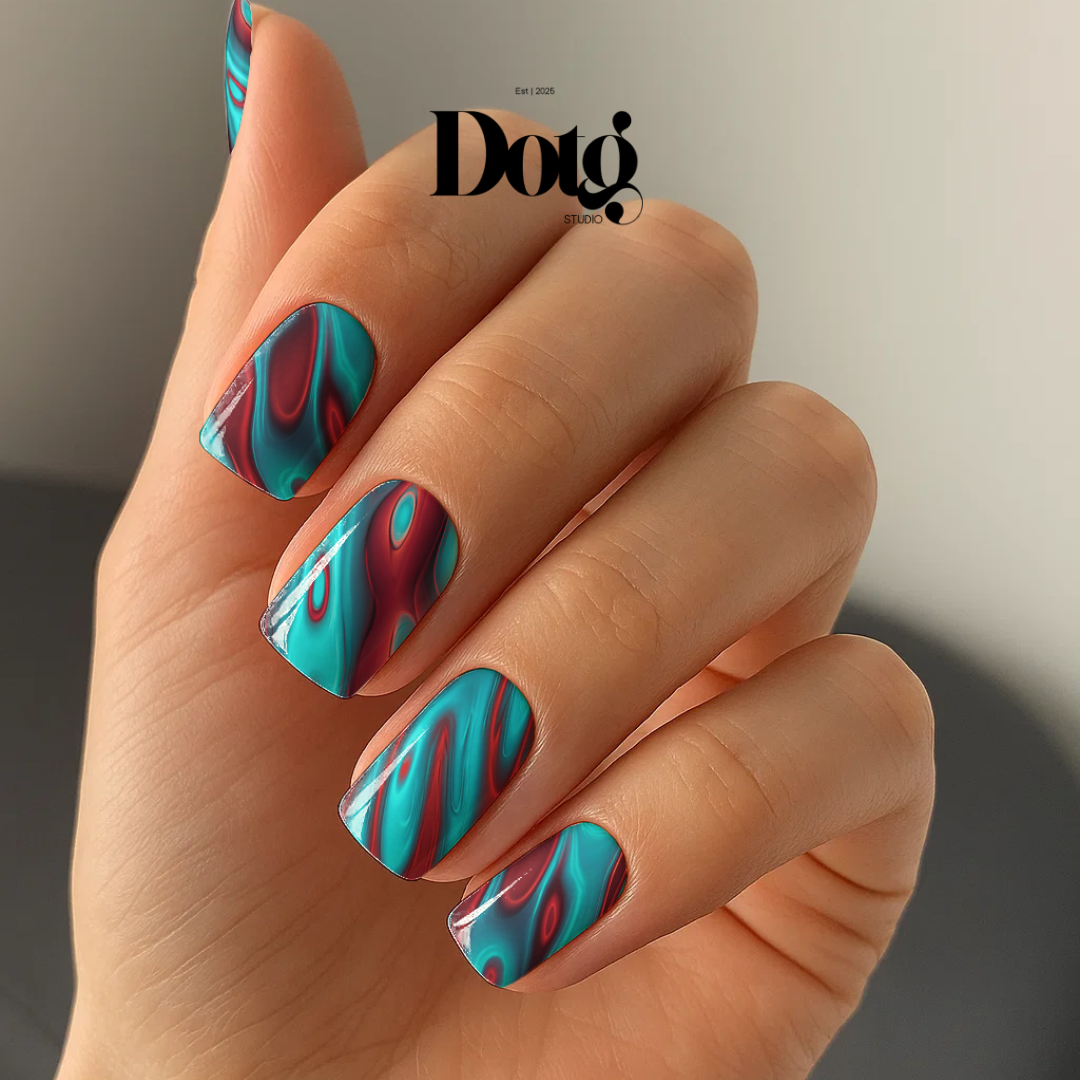 Red Fluid Nail Wraps DIY Manicure & Pedicure Nail Stickers Decal Strips