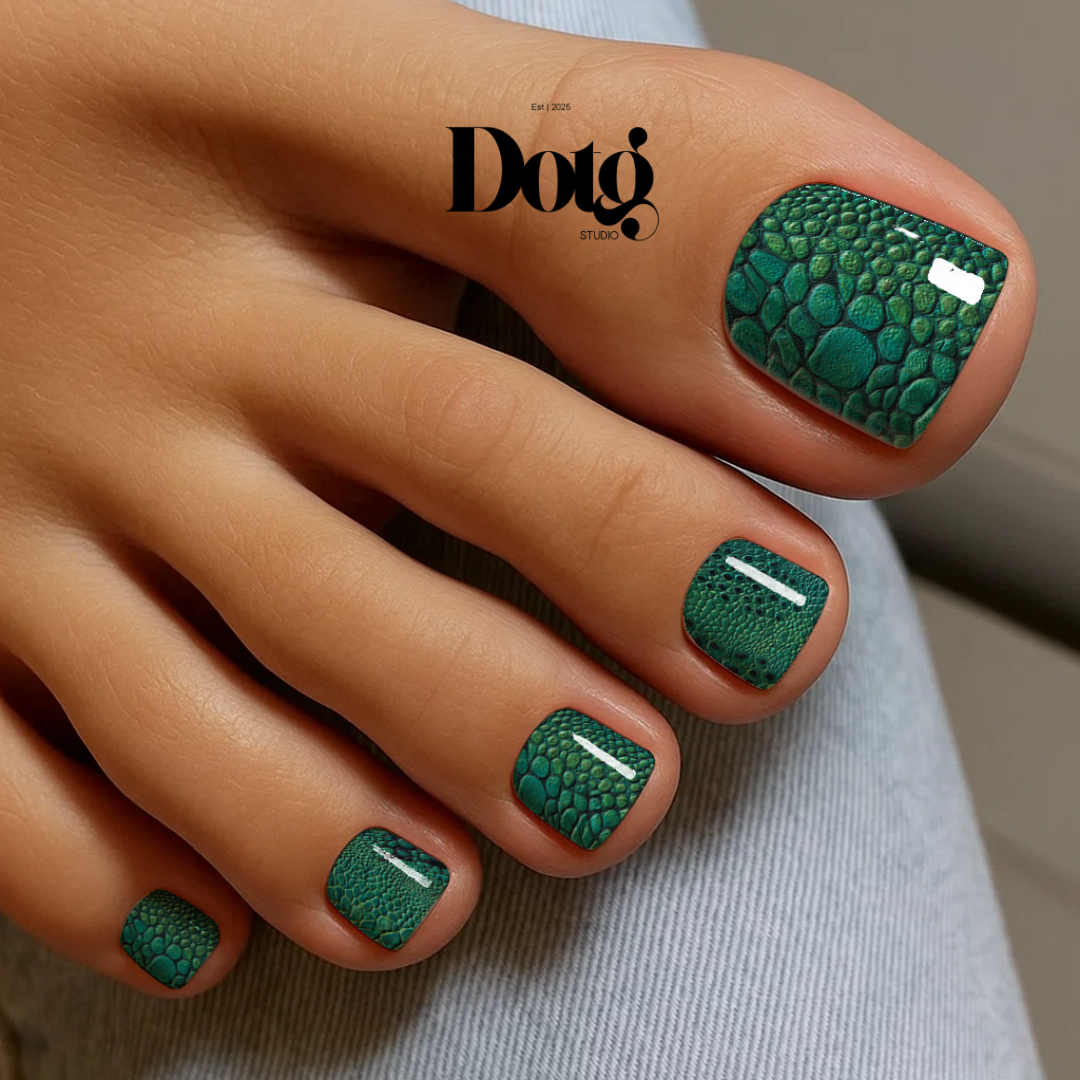 Emerald Snake Skin Nail Polish Wraps DIY Manicure & Pedicure Stickers Nail Decal Strips