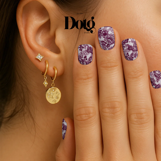 Burgundy Lace Nail Wraps