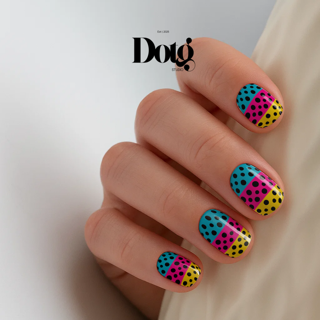 Color Polka Dot Nail Wraps DIY Manicure & Pedicure Stickers Art Nail Decal Strips