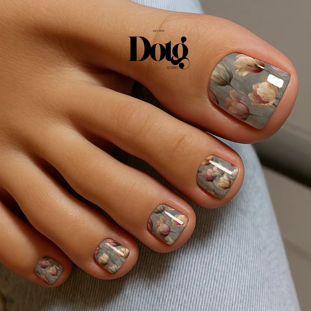 Floral Petals Nail Polish Wraps DIY Manicure & Pedicure Tulip Stickers Nail Decal Strips