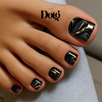 Black Velvet Nail Polish Wraps DIY Manicure and Pedicure Nail Stickers Decal Strips