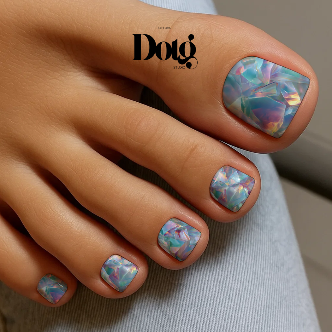 Moonstone Blue Nail Polish Wraps DIY Manicure and Pedicure Stickers Nail Decal Strips