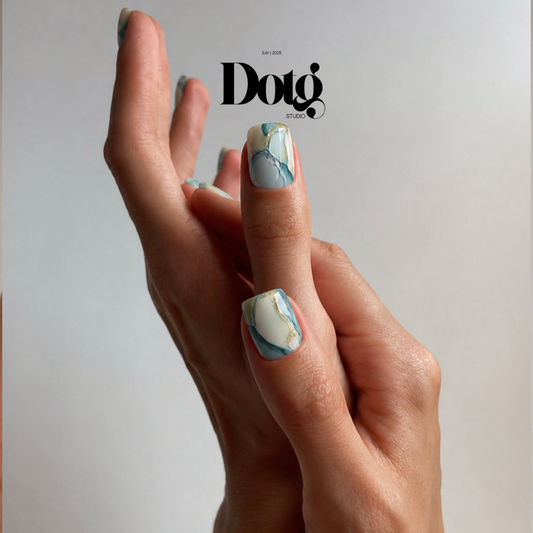 Blue Marble Nail Wraps Abstract Pedicure & Manicure Water Design Aqua Nail Stickers Gel Alternative