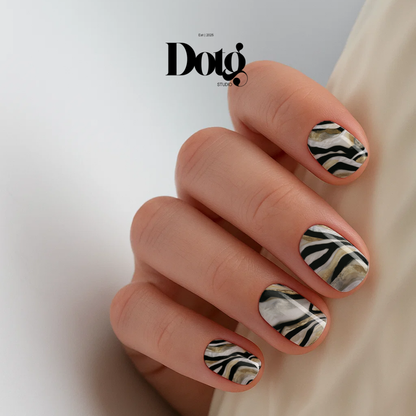 Pearl Abstract Nail Polish Wraps DIY Manicure & Pedicure Gold Vintage Nail Stickers Decal Strips
