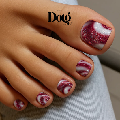 Peppermint Swirl Nail Polish Wraps DIY Christmas Manicure Stickers Nail Decal Strips