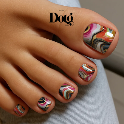 Abstract Swirl Nail Polish Wraps DIY Manicure Stickers Nail Decal Strips